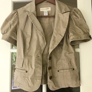 Khaki short sleeve blazer size 4